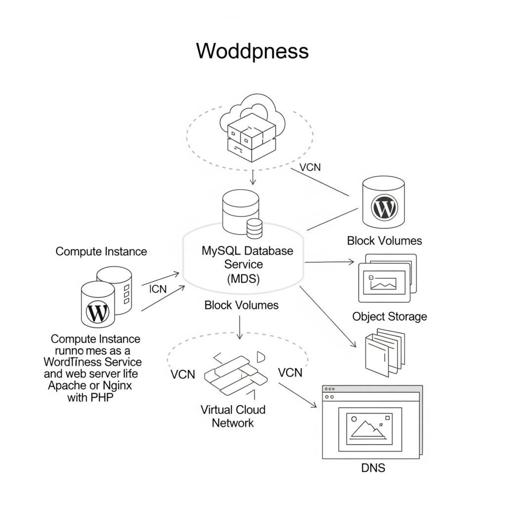 Compute Instance + MySQL Database Service (MDS) を利用した一般的な構成