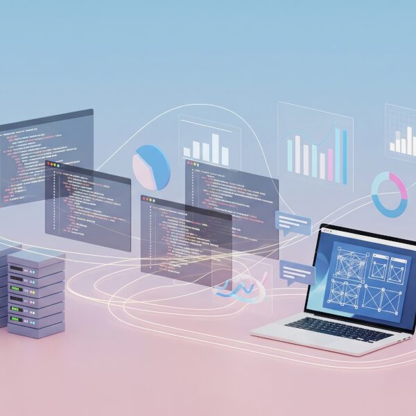 最新技術を活かしたWebサイト制作を象徴する画像